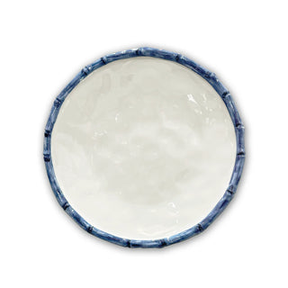 VIDA Bamboo 9" Salad Plate Set of 4 (White and Blue)