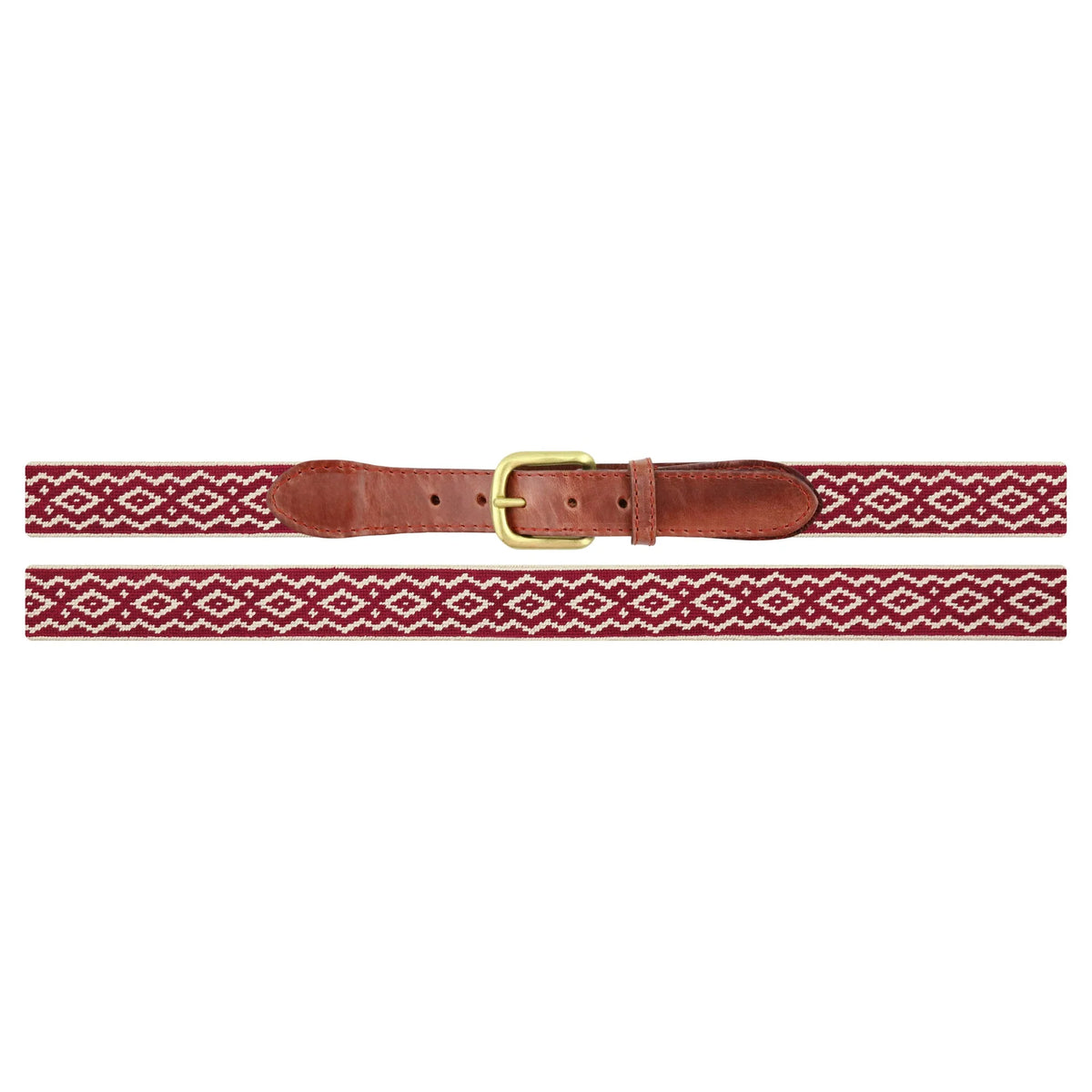 Smathers & Branson Needlepoint Belt Andes Gaucho (Size 36) Chestnut