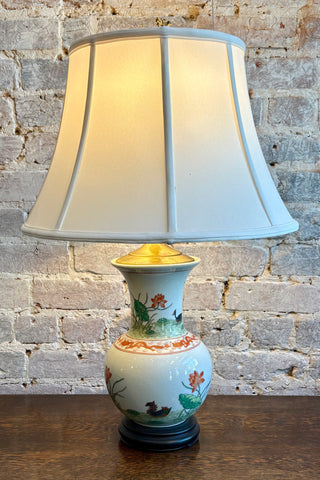 Vintage Duck and Dragon Chinoiserie Lamp