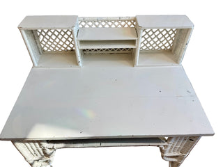 Antique White Wicker Writing Desk