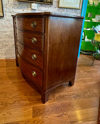 George III Mahogany Inlaid Serpentine Front Chest of Drawers