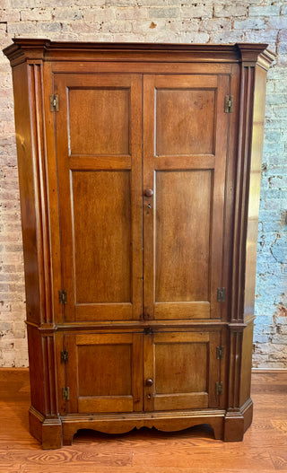 Southern 19th Century Walnut Corner Cupboard