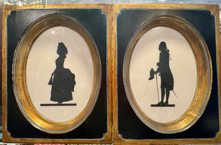 Set of Martha and George Washington Framed Silhouette