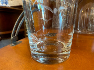 Mid-century Richard Bach Etched Glass Seagull Cocktail Shaker