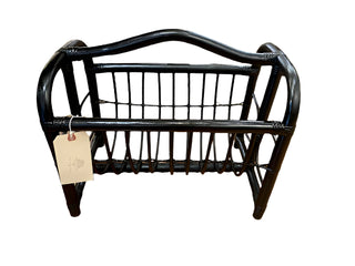 Vintage Bamboo and Rattan Magazine Rack