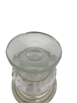 Sterling and Pressed Glass Tooth Pick Holder.