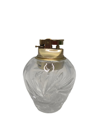 Vintage Crystal and Brass Lighter.