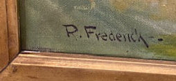 Antique Oil On Canvas By R. Frederick
