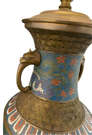 Vintage Champleve Lamp