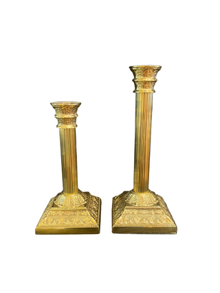 Pair of Vintage Mount Vernon Virginia Metalcrafters Brass Candle Sticks