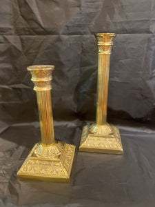 Pair of Vintage Mount Vernon Virginia Metalcrafters Brass Candle Sticks