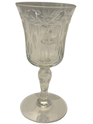 Set of 6 MCM Standard Glass Etched Cordials.