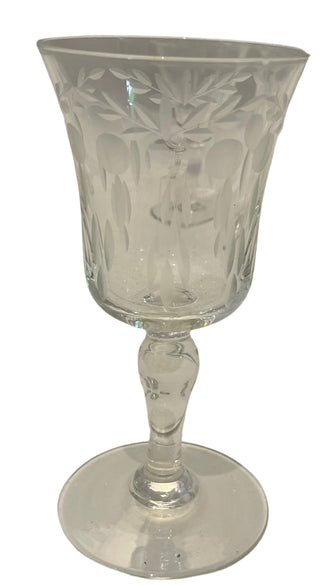 Set of 6 MCM Standard Glass Etched Cordials.