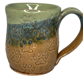 Hand Crafted Pottery Paw Print Mug