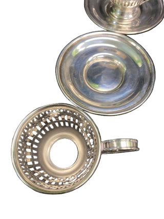 Set of 6 Sterling Demitasse Cups & Saucers