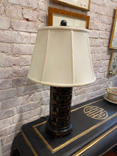 Load image into Gallery viewer, Vintage Black and Gold Chinoiserie Lamp

