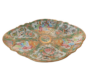 Antique Rose Medallion Footed Platter