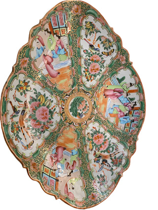 Antique Rose Medallion Footed Platter