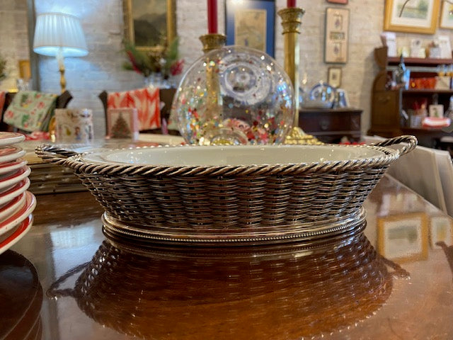 Spode Silver Plate Basket Open Vegetable Serving Dish – Chestnut