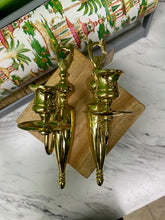 Load image into Gallery viewer, Pair of Vintage Baldwin Brass Candle Wall Sconces
