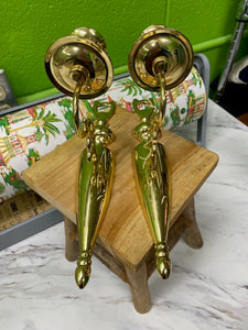 Pair of Vintage Baldwin Brass Candle Wall Sconces