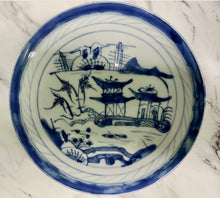 Load image into Gallery viewer, Canton Blue and White Pagoda Village Trinket Dish
