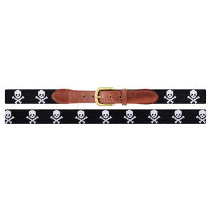 Smathers & Branson Needlepoint Belt - Jolly Roger (Size 40)