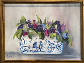 Original "Floral In Delft - A Painted Afternoon" By Terri Hall