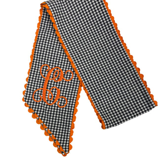 Fall Monogramed Black/White Check Wreath Sash