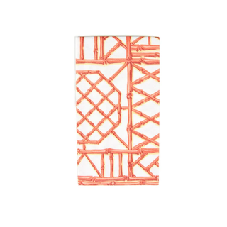 Bamboo Screen Coral Paper Linen Guest Towel Napkins