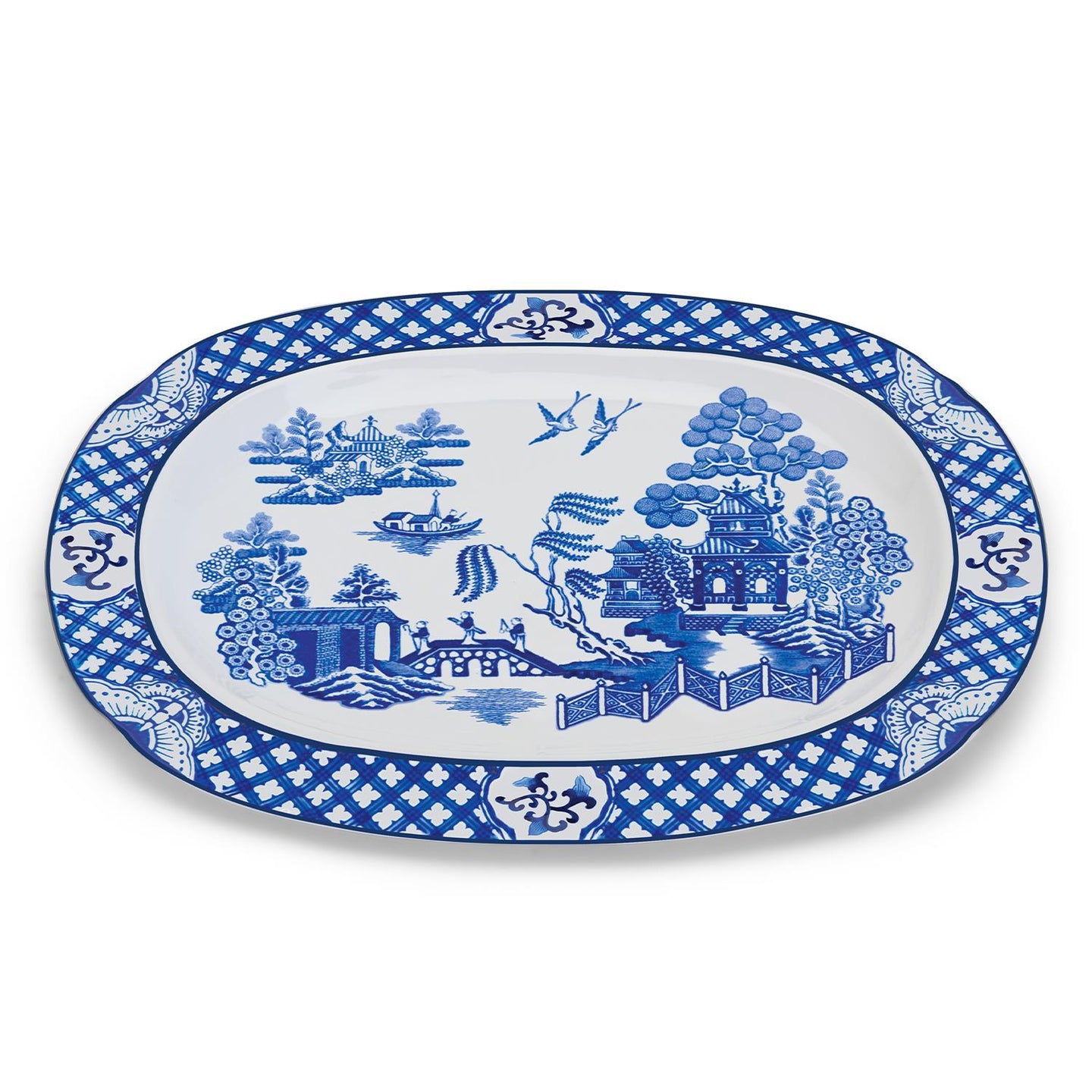 Porcelain Blue Willow Serving Platter