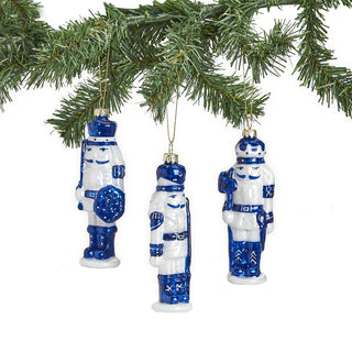 Blue and White Nutcracker Soldier Christmas Ornament
