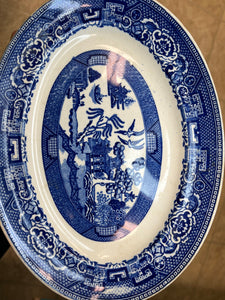 Vintage Blue Willow Serving Platter