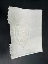 Load image into Gallery viewer, Hand Crocheted Linen Monogrammed &quot;W&quot; Tea Towel
