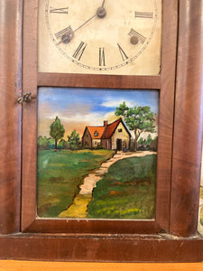 E. N. Welch Mantle Clock with Reverse Painting