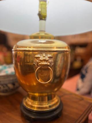 Vintage Brass Chinioserie Lamp