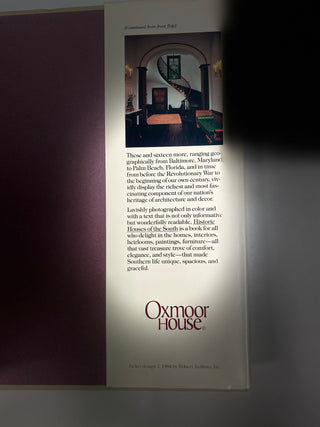 Historic Houses of the South Book by Oxmoor House