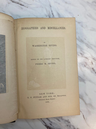 Biographies and Miscellanies Book by Washington Irving