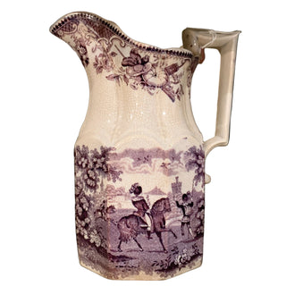 Antique Purple Transferware Jug Circa 1870