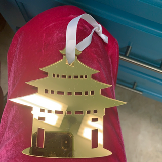 Moon & Lola Mirrored Gold Ornament - Pagoda