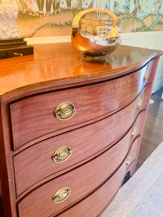 George III Mahogany Inlaid Serpentine Front Chest of Drawers