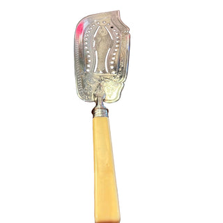 Silver Plate  Bone Handle Fish Server