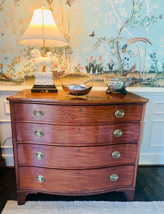 George III Mahogany Inlaid Serpentine Front Chest of Drawers