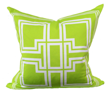 Load image into Gallery viewer, Greek Key Lime Green Pillow - Chestnut Lane Antiques &amp; Interiors - 2
