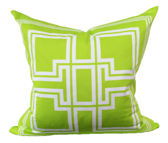 Green greek top key pillow