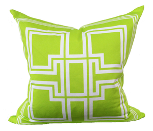 Greek Key Lime Green Pillow - Chestnut Lane Antiques & Interiors - 2