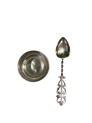 Sterling Silver Salt Spoon and Cellar