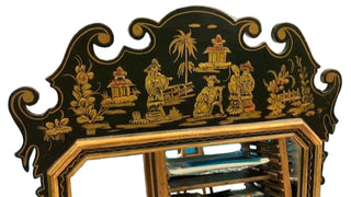 Vintage LaBarg Chinoiserie Black & Gold Mirror