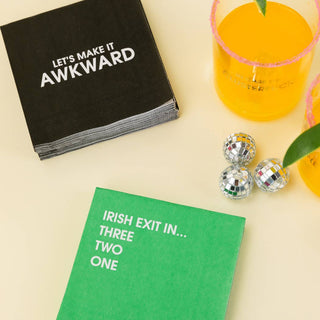 Irish Exit - Funny Cocktail Napkins.