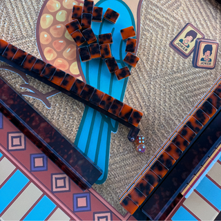 Tortoise Shell Mahjong Rack & Pusher Set – Mahjong Accessory.